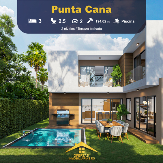 Proyecto con 3 tipos de villas en venta Punta Cana