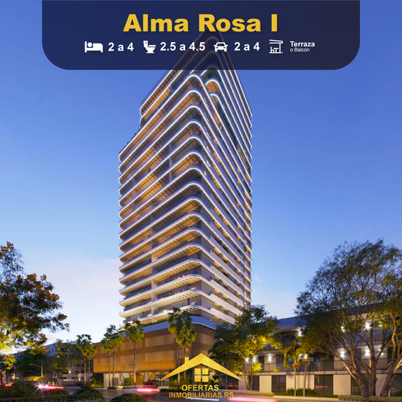 Torre de apartamentos de 2 a 4 habitaciones en Alma Rosa I