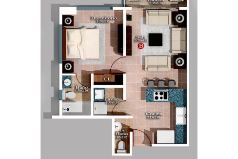 Ensanche Naco Apartamentos en venta de 1 y 2 habitaciones con Piscina (6)