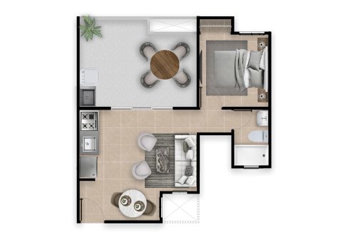 Apartamento en venta con Terraza y Bacón (2)